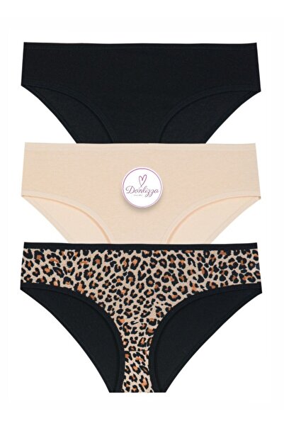 DONLİZZA Black Pink Gray Panties 3 Pieces