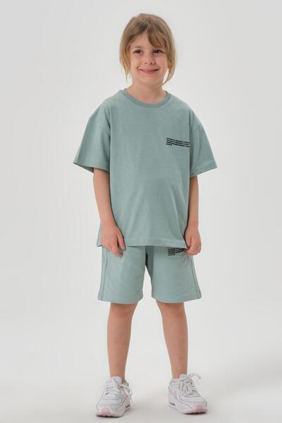 Black One Devojčin gornji i donji deo okrugla kragna seta kratkih hlača