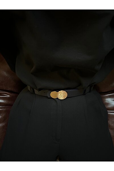 LİA KEMER حزام أكسيل النسائي ذو النمط الدائري بإبزيم ذهبي، حزام خصر، حزام للس...