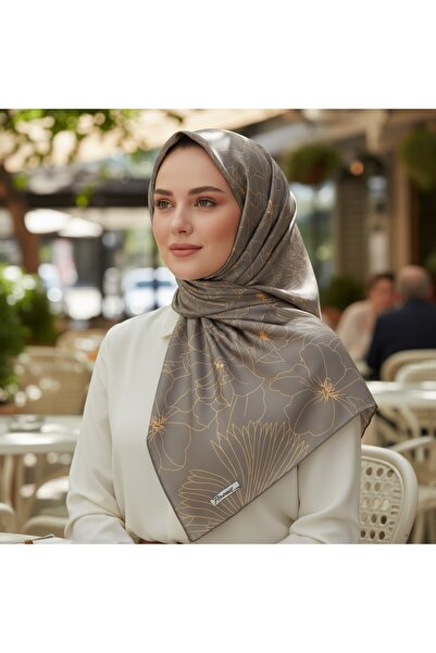 Onur وشاح - منتج جديد هرمي لوكسر ذو لونين من الحرير بمظهر رايون من القماش بخط...