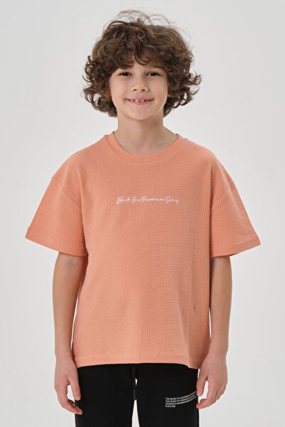 Black One Хлопчача літня футболка з вафельної тканини