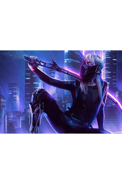 Zumzeria Πίνακας σε καμβά Urban Samurai, 80x50εκ., tableou964,