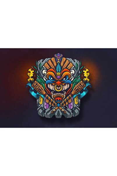 Zumzeria Tablou Canvas Tiki Totem Illustration, 80x50cm, tablou1249, ®