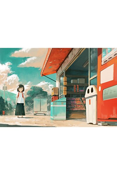 OEM Poster Anime Girl School Uniform Clouds, 61x90cm, poster2577, Zumzeria ®