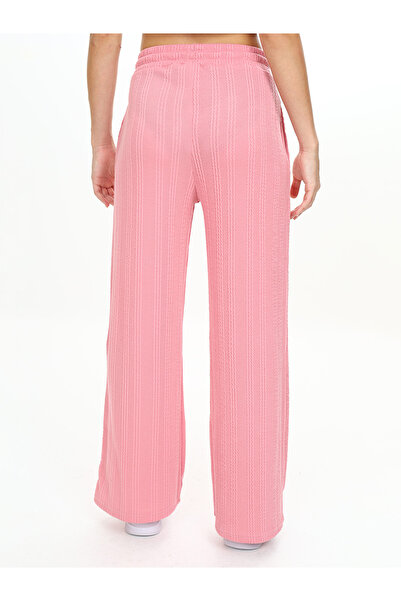 Denokids Girl's Wide Leg Pink Basic Sweatpants