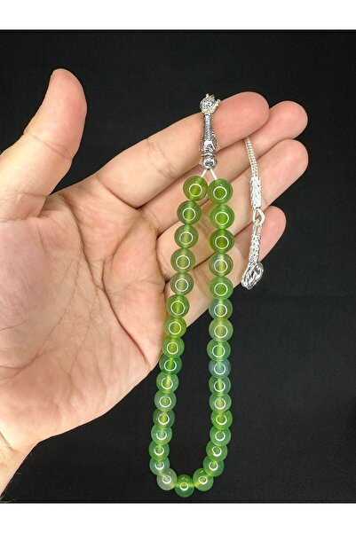 Anemore Collection قطع مسبحة من العقيق الأخضر الطبيعي T-486