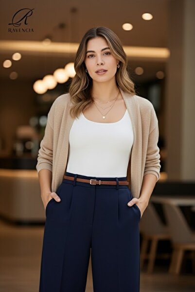 Ravencia Γυναικεία μπλούζα με λαιμόκοψη με χοντρό λουράκι υψηλής ποιότητας