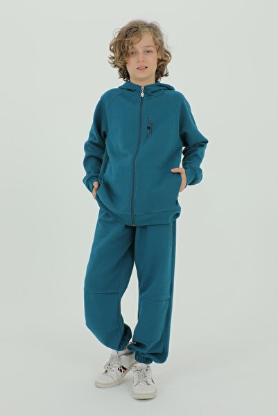 Black One Σετ φόρμας 2 τεμαχίων για αγόρι με εμπριμέ βαμβακερή κουκούλα