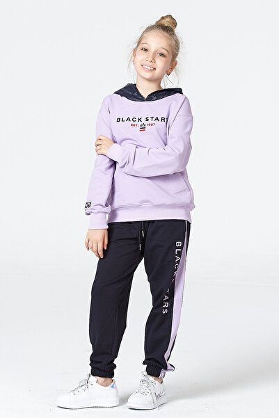 Black One Κοριτσίστικο με κουκούλα μακρυμάνικο αθλητικό σετ φόρμας