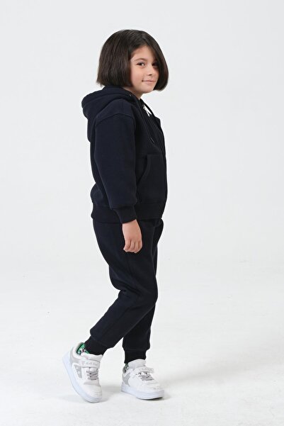 Black One Girl's Hooded Tracksuit Set