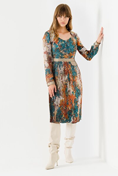 Jus De Pommes Pilili Desenli Elbise