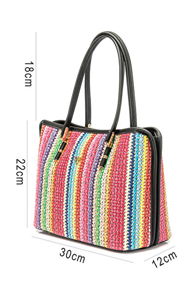 Karaca Wicker Multicolored Shoulder Bag