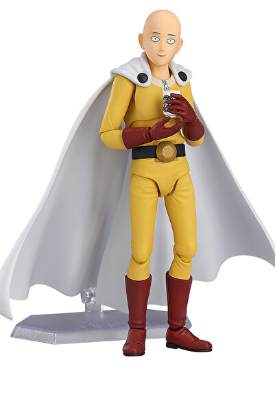 No branded Figurină articulată Saitama One Punch Man, 15 cm, Anime, Accesorii și expresii interschimbabile