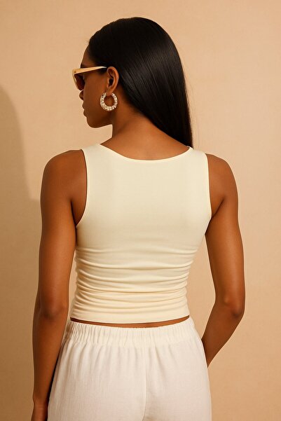 Ravencia Women's Premium Quality Thick Strap Pool Neck Blouse