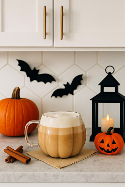 Heredot كوب زجاجي مخطط مقاوم للحريق سعة 400 مل MIT1099