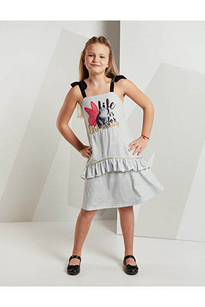 MSHB&G Gray Dreaming - Girl's Summer Strap Dress