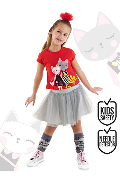 MSHB&G Kanka Cats Girl's Summer T-Shirt Fluffy Tulle Tutu Skirt Set