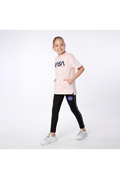 Black One Дівчача футболка з капюшоном і вишитим принтом NASA та комплект виш...