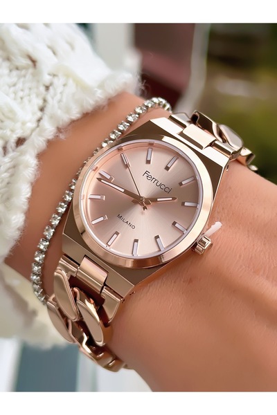 Ferrucci Steel Chain Cord Women's Watch 3 Atm Waterproof 2 Years Mechanism Warranty