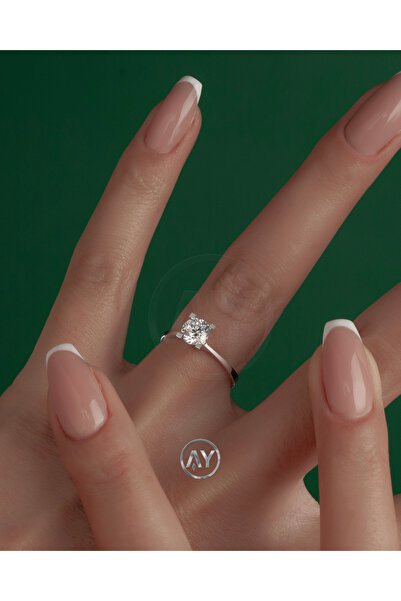 AY MÜCEVHER Kişiye Özel 8 Ayar Altın Tektaş Yüzük 1.40 GR- Işıklı Kutulu & Sertifikalı