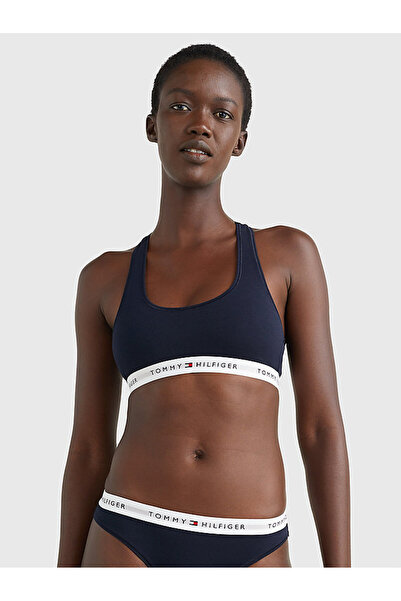 Tommy Hilfiger Kadın Marka Logolu Beyaz Elastik Bantlı Lacivert Spor Sütyeni ...
