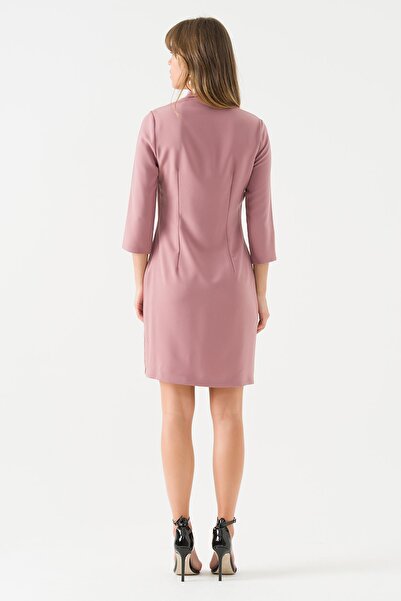 Jus De Pommes PUDRA YAKASI TAŞLI ÖNÜ FIRFIR DETAYLI ELBİSE