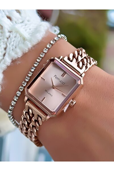 Ferrucci Steel Chain Cord Women's Watch 3 Atm Waterproof 2 Years Mechanism Warranty