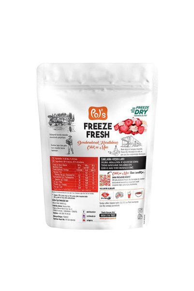 Pol's Freeze Fresh Freeze Dried Dondurularak Kurutulmuş Muz - Çilek Mix 20 g