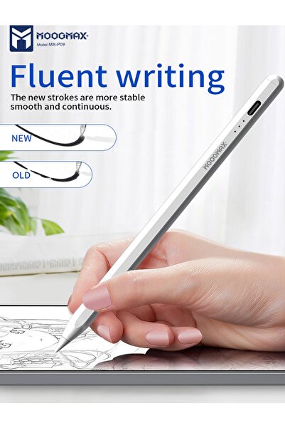 MOOGMAX قلم ايباد يدعم راحة اليد. قلم بمنفذ شحن تايب سي سريع. قلم الايباد مغناطيسي (لا يدعم الشحن اللاسلكي).