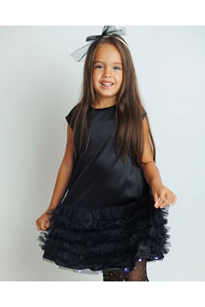 fustite cu luminite Rochița cu Luminițe, Neagra cu Volanase de Tulle - 3-4 an...