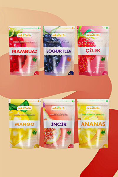 sekafarm مجموعة رقائق الفاكهة المجففة بالتجميد المكونة من 6 قطع - وجبة خفيفة ...