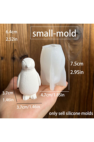 Choice قالب سيليكون صغير ثلاثي الأبعاد على شكل بطريق، شمعة عطرية، صابون، أسمنتي، جبس، قالب زينة، سمكة