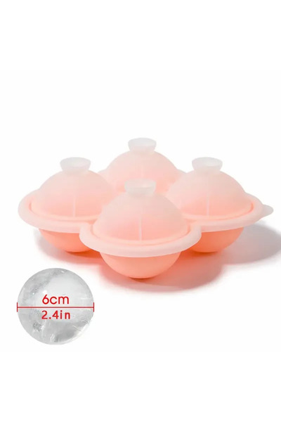 Choice قوالب مكعبات ثلج سيليكون كبيرة باللون الوردي مكونة من قطعة واحدة - سهل...