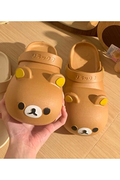 Choice 38-39 B Cartoon Rilakkuma Shoes Cute Bear Pvc Non-Slip Anti-Odor Wear Bag Head Sandals Cute Summer B