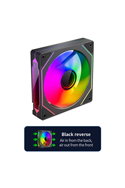 Choice A-RGB كما هو موضح في الصورة مروحة علبة الكمبيوتر TEUCER Prism 4 PRO 3 قطع 120 مم ARGB إضاءة مرآة دائرية مؤثرة
