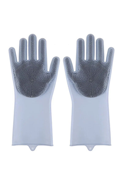 Choice قفازات تنظيف للعناية بالحيوانات الأليفة باللون الرمادي، قفازات شامبو ل...