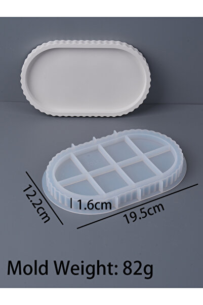 Choice قالب سيليكون لصينية تخزين مخططة M S/M/L، شكل بيضاوي من الراتينج والجص ...