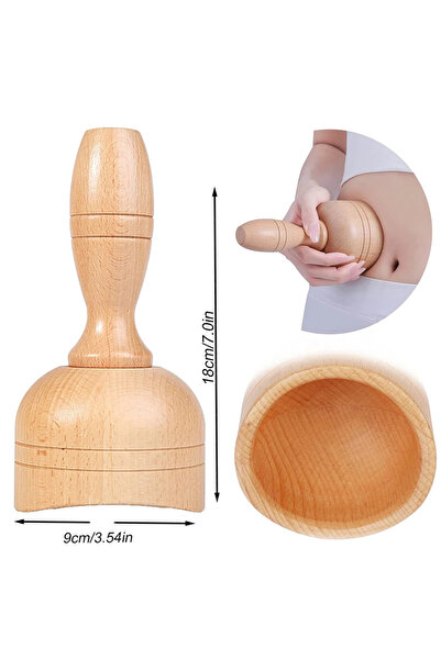 Choice 2 كوب علاج خشبي مع أسطوانة، أدوات تدليك العلاج بالخشب كوب تدليك خشبي م...