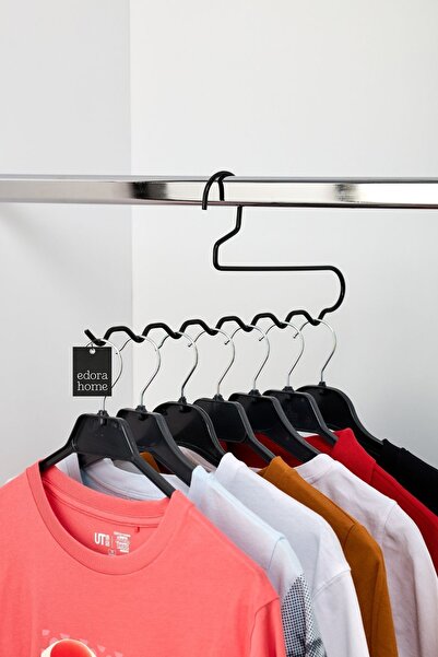 Edora Home Siyah Dolap İçi Zigzag Askı, Pantolon, Şal, Eşarp, Kemer Düzenleyi...