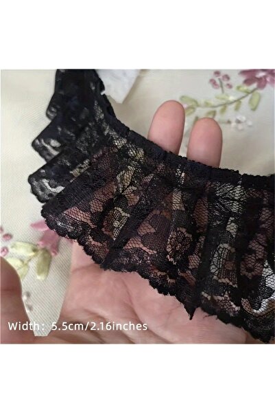 Choice 1 ياردة 1 ياردة سوداء بعرض 6 سم تطريز ساخن أبيض أسود 3D زهرة دانتيل شر...