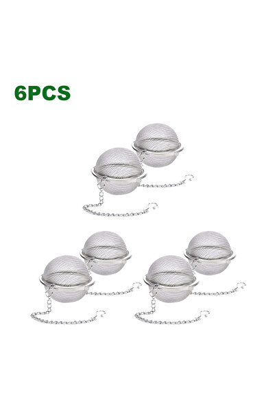 APWIKOGER 6 قطع من 10 إلى قطعتين من كرات الشاي المصنوعة من الفولاذ المقاوم للصدأ، مصفاة أوراق الشاي السائبة، مصفاة شاي شبكية دقيقة للغاية