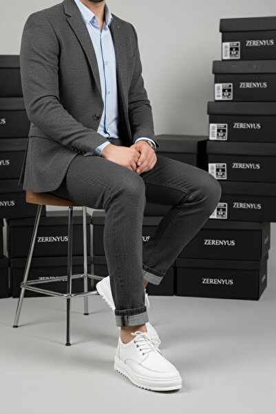 Zerenyus Zrj-T12 Lace-Up Men's Casual Sports Classic Shoes White