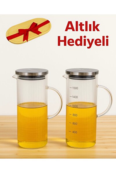 Pembelia Life Bamboo base 2-piece 1500 ml stainless steel lid oil dispenser & oil pot set