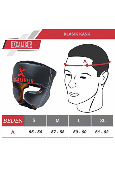 Excalibur Classic Boxing Training Helmet Black m