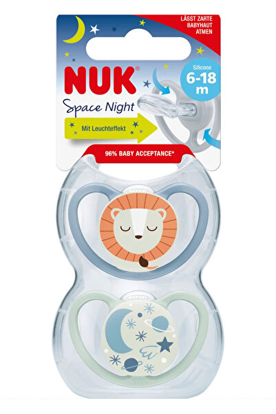 Nuk 2li Space Silikon Emzik Saklama Kutulu Silikon Emzik 6-18 Ay