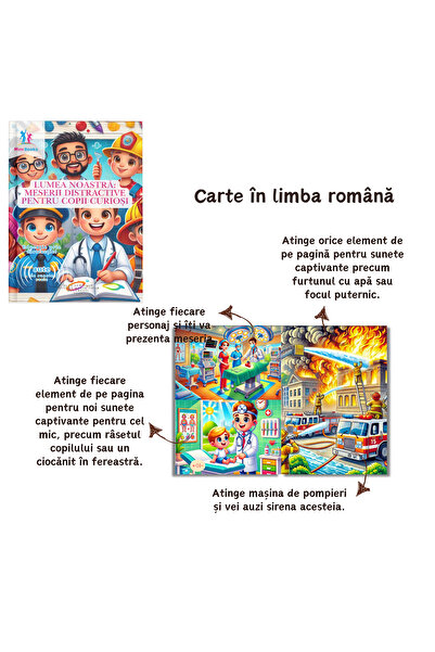 minibooks 5 Cărți cu sunete de a treia generație + Pix interactiv ( set A )