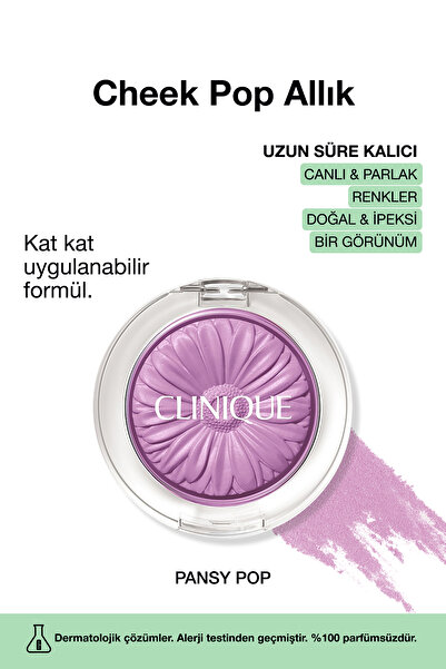 Clinique Cheek Pop Allık - Renk: Pansy Pop 3.5g | Uzun Süre Kalıcı, Doğal ve İpeksi Formül