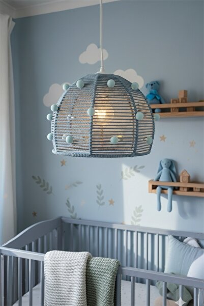 afralya home Çocuk Odası Avize Ponponlu Avize Sevimli Bebek Hediyelik Avize M...