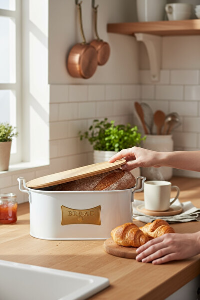 EVSTYLE وعاء خبز مع قطع خشبية- طبق