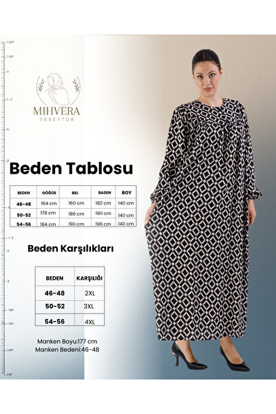 Mihvera Kare ve Baklava Desenli Tesettür Elbise